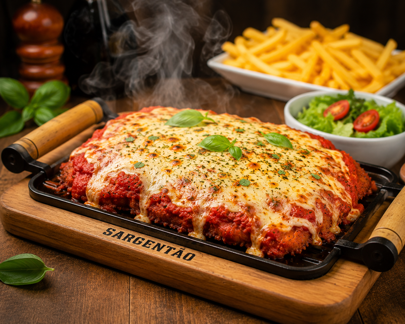 Parmegiana na tábua do Sargentão